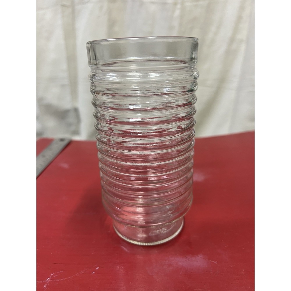 Anchor Hocking Ribbed Clear Iced Tea Tumbler Glass 6"